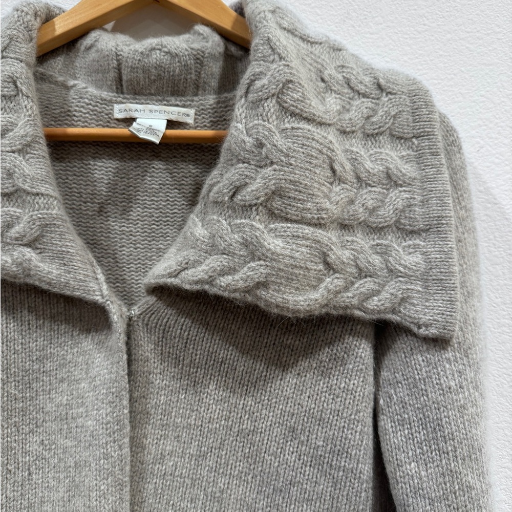 Sarah Spencer Lambs Wool Cardigan Sweater - Picture 3 of 5